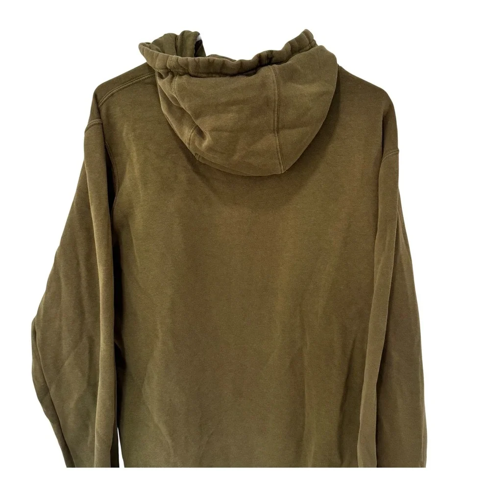 Nike Hoodie Mens Large Olive Green Orange Box Logo Pullover Gorpcore Streetwear